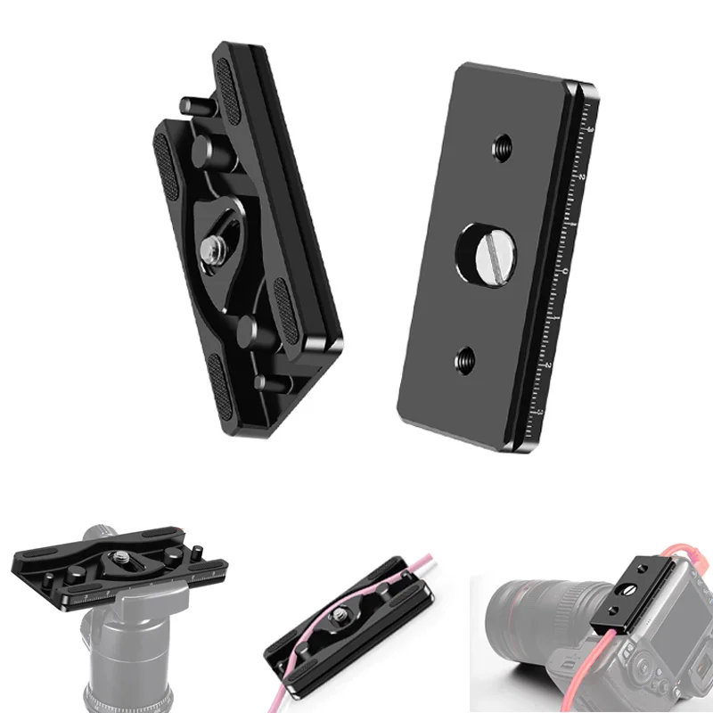 FEICHAO Cable Clamp Block Adapter For ARCA Tripod Monopod Quick Release Plate Ballhead Camera Data Cable Fixed Lock Winder Alloy