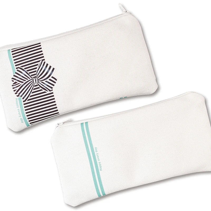 COLOR MASH single-sided pattern 'bow' canvas chain cosmetics storage bag, pen case, coin holder