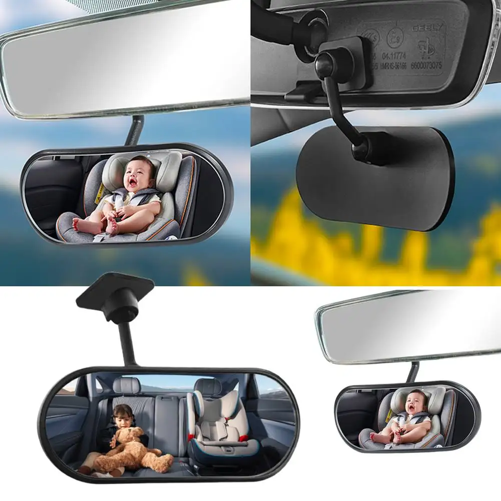 

Детское автомобильное зеркало 360° ° Регулируемое автомобильное зеркало заднего вида для детского наблюдения, клейкое крепление, аксессуары для салона автомобиля
