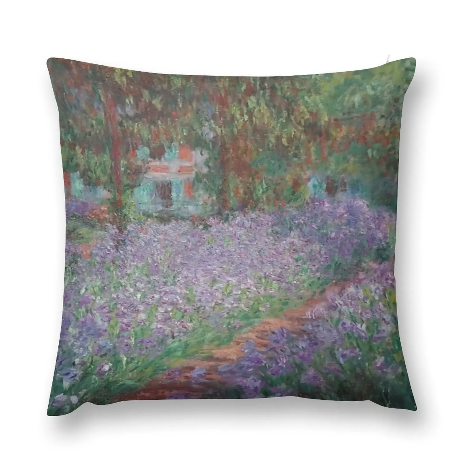 Irises In Monets Garden At Giverny - Monet Garden In Giverny 1900 Throw Pillow Custom Cushion Photo Sofa Cover pillow