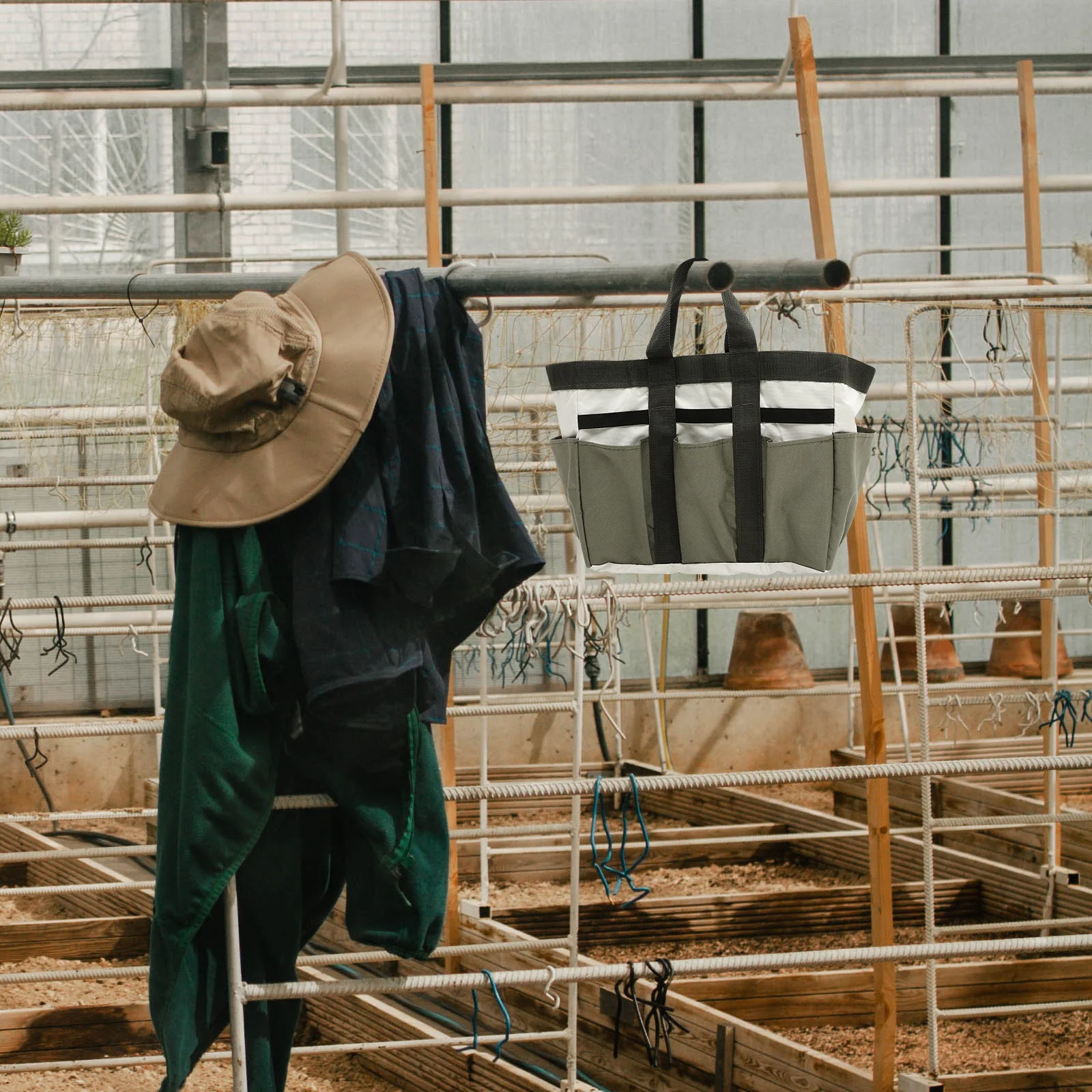 

1Pcs Garden Tool Bag Canvas Wear-Resistant Drawstring Rope Storage Pouch for Outdoor Workers Portable Large Capacity Tool