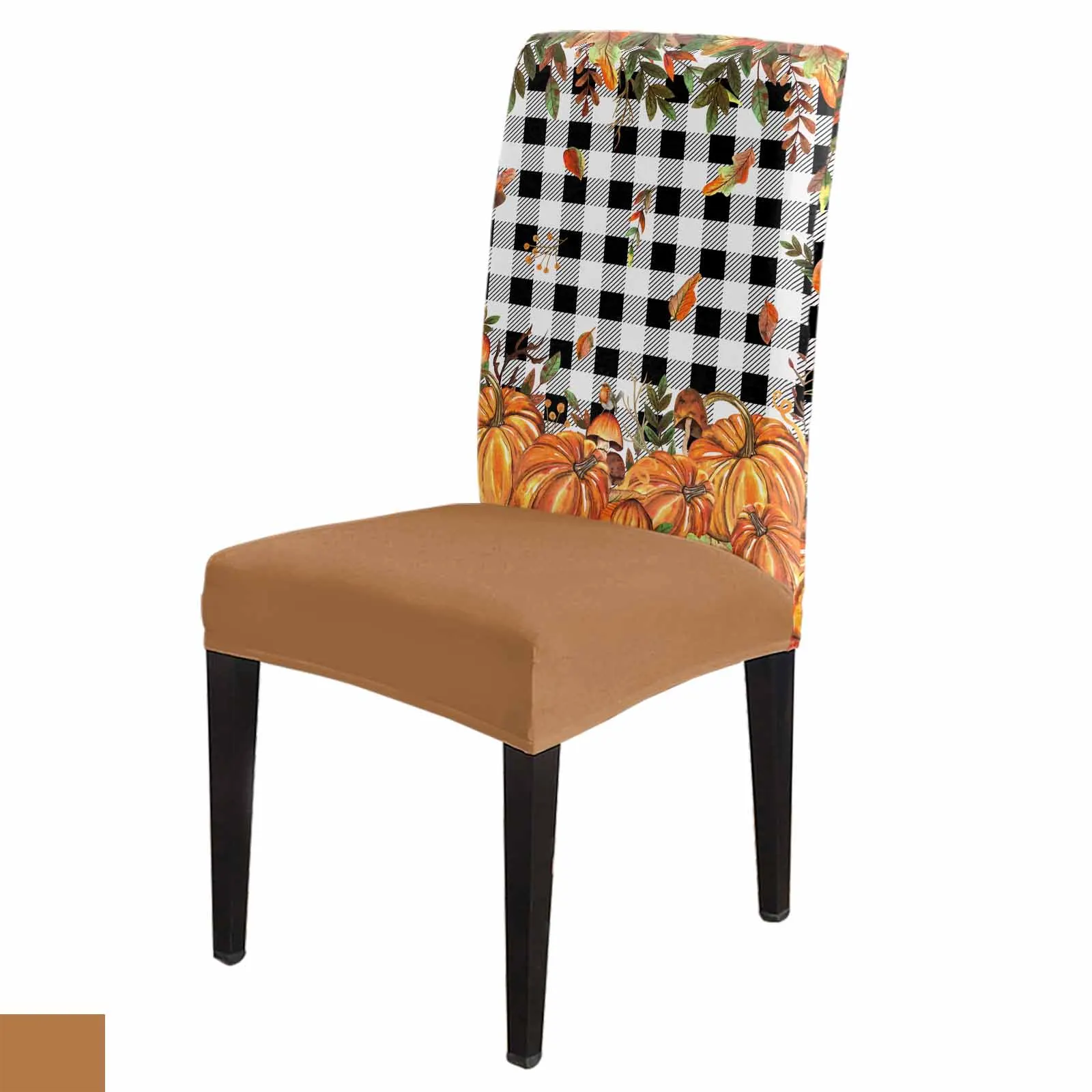 

Autumn Thanksgiving Pumpkin 4/6/8PCS Spandex Elastic Chair Case For Wedding Hotel Banquet Dining Room