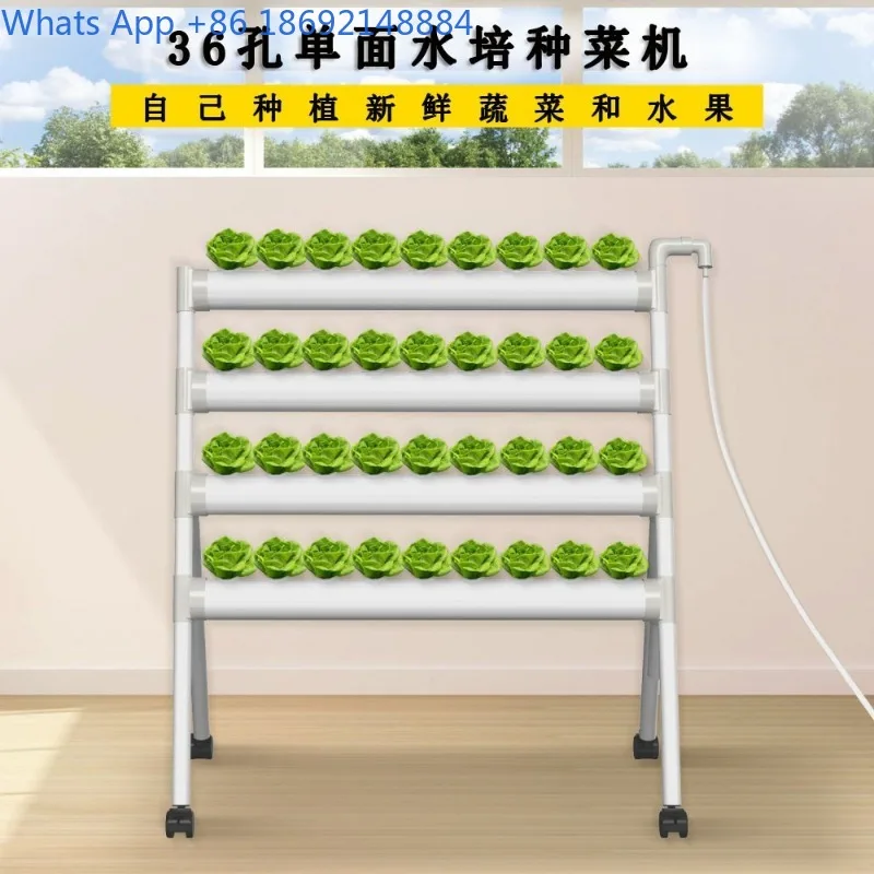 New Model Movable Soilless Cultivation Balcony Planting Rack Pipe Hydroponic Multi-layer Vegetable Growing