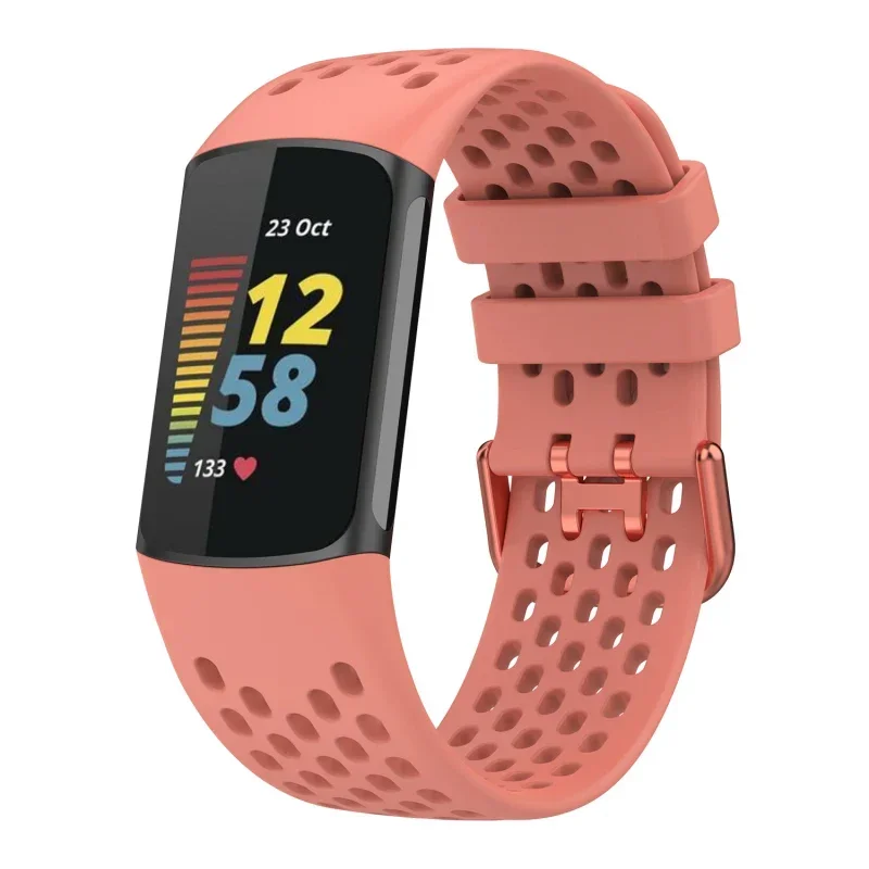 Pulseira de relógio para fitbit charge 5 6 relógio inteligente esporte pulseira de silicone para fitbit charge6 5 pulseira de relógio correa