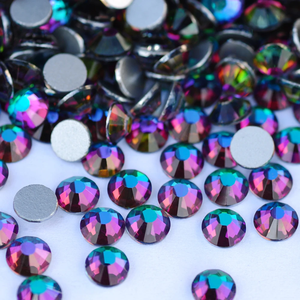 Green Volcano No Hotfix Glass Rhinestones Flat-back DIY Adhesive Glue On Crystal Stones Jewelry Making Strass For Clothing Bags