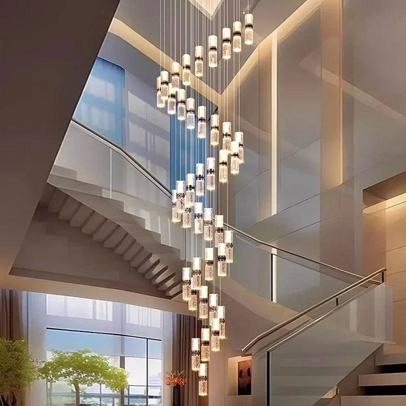 

Modern Crystal Led Pendant Lights for Living Dining Room Food Tables Staircase Chandelier Home Decor Hanging Light Fixture