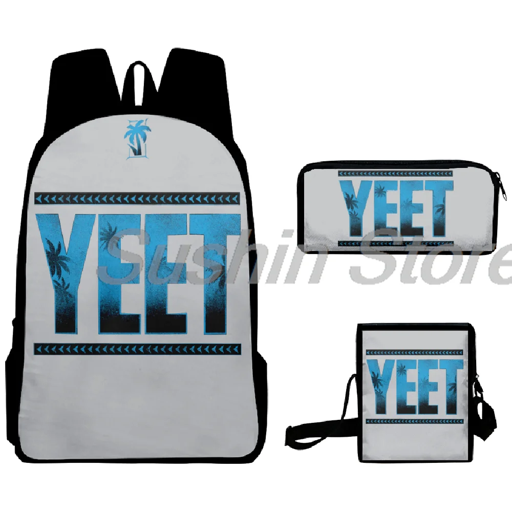 Jey uso yeet merch กระเป๋าเป้สะพายหลัง3ชิ้น/เซ็ตกระเป๋า Crossbody กระเป๋าผู้หญิงผู้ชายเดย์แพกลำลอง unisex กระเป๋าเดินทาง