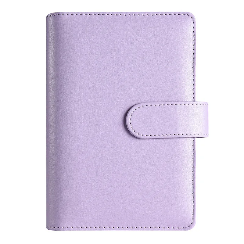 One Faux Leather A6 Budget Loose-Leaf Binder With Zipper Envelopes - Cash Budgeting & Financial Storage Notebook view 3