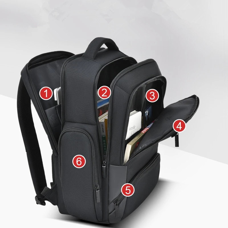 Nesitu High Quality Large Capacity A4 14 15.6 16 inch Laptop Men Women Backpack Schoolbag Duffel Travel Bag Black M8680
