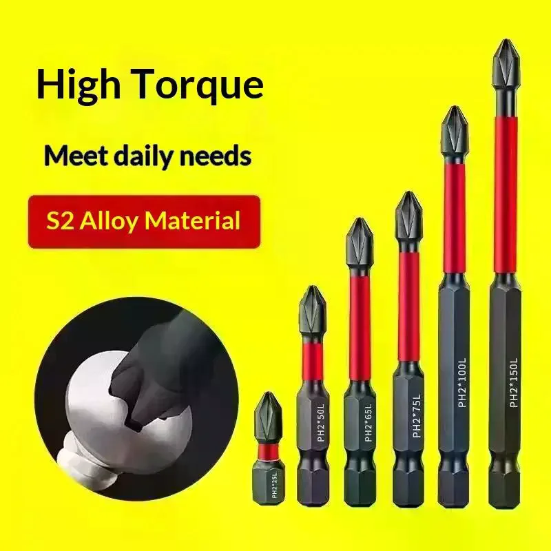 Anti Slip Bits Magnetic Screwdriver Bit Set Alloy Steel Impact Resistance Bits Phillip Suitable For Electric Drills 1 Set