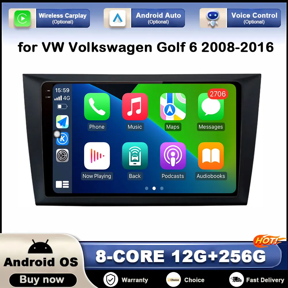 

GPS Navigation for VW Volkswagen Golf 6 2008 - 2016 Car Radio Video Player Android OS system Touch Screen DSP Stereo Bluetooth
