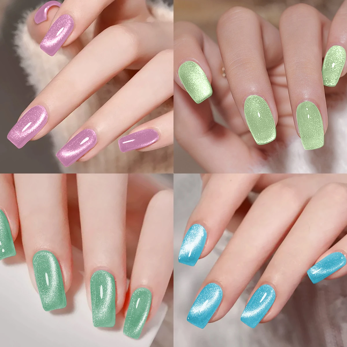 جل لامع لتأثير الأحجار الكريمة على عين القط ، طلاء الأظافر ، لمعان عالي ، يدوم طويلاً ، مانيكير بدون رقاقة لجميع المناسبات ، تزيين أظافر سهل