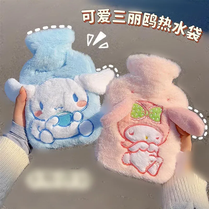 

New HelloKitty Sanrio Plush Hand Warmer Heat Pack Kuromi Cinnamoroll Melody Reusable Heating Hot Water Bottle Bag Christmas Gift