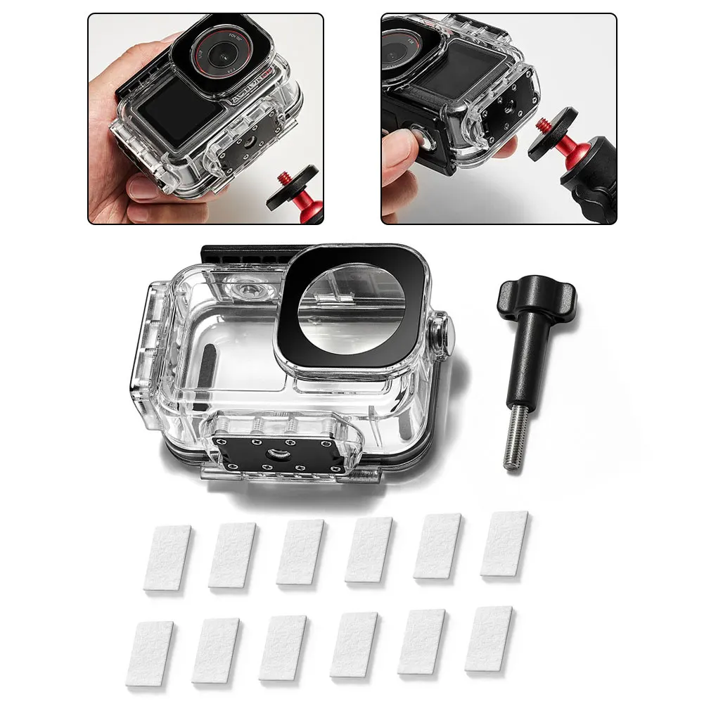 

ABS + ПК + стекло 60 м водонепроницаемый чехол для DJI Action 5Pro/4/3 Dive Deep с уверенностью спортивные экшн-видеокамеры водонепроницаемый чехол