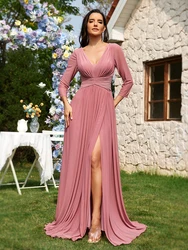 Lucyinlove-Elegantes vestidos de dama de honra plissados, festa de casamento, vestidos formais de baile, luxo, 2024