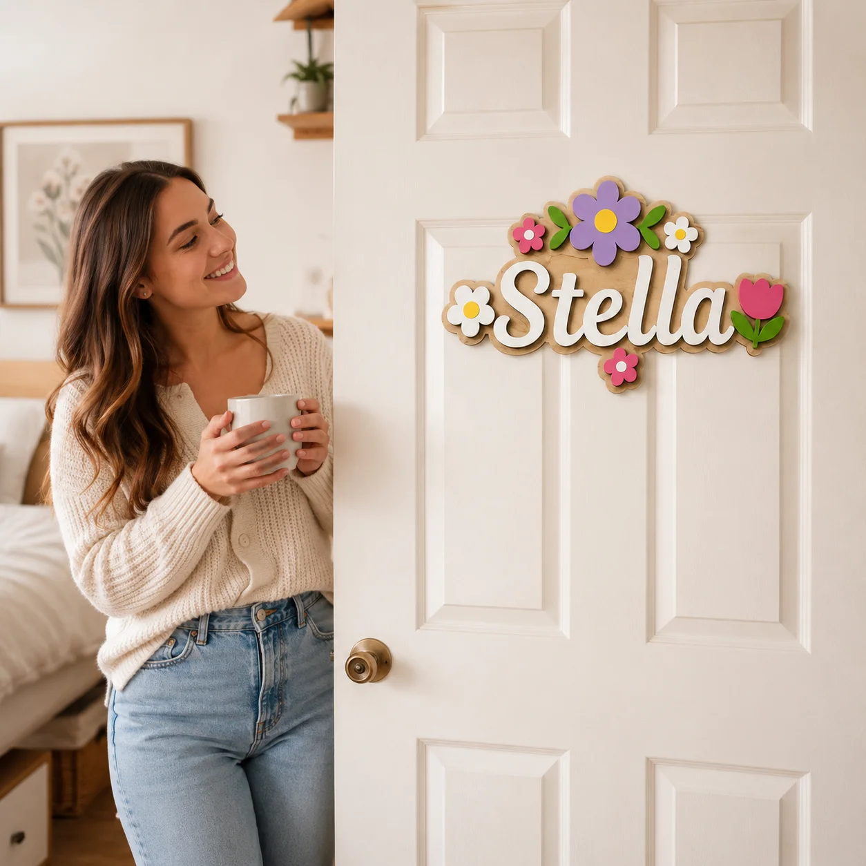 Custom Wooden Name Sign Personalized Kids Door Plaque 3D Layered Wall Hanging for Nursery Room Decor image 6