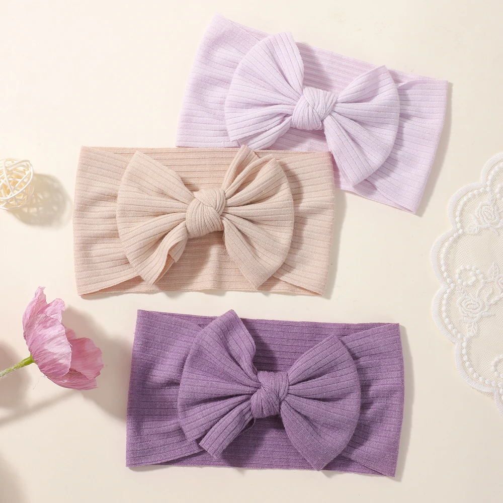 3 Teile/satz Weiche Elastische Stirnband Set für Baby Mädchen Nette Solide Turban Haarband Infant Kinder Haar Zubehör