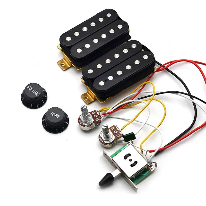 

ST Electric Guitar Humbucker, Bridge&Neck Double Coil Pickups Integrated Circuit, with 1V&1T Control&3 Way Switch Wiring Harness