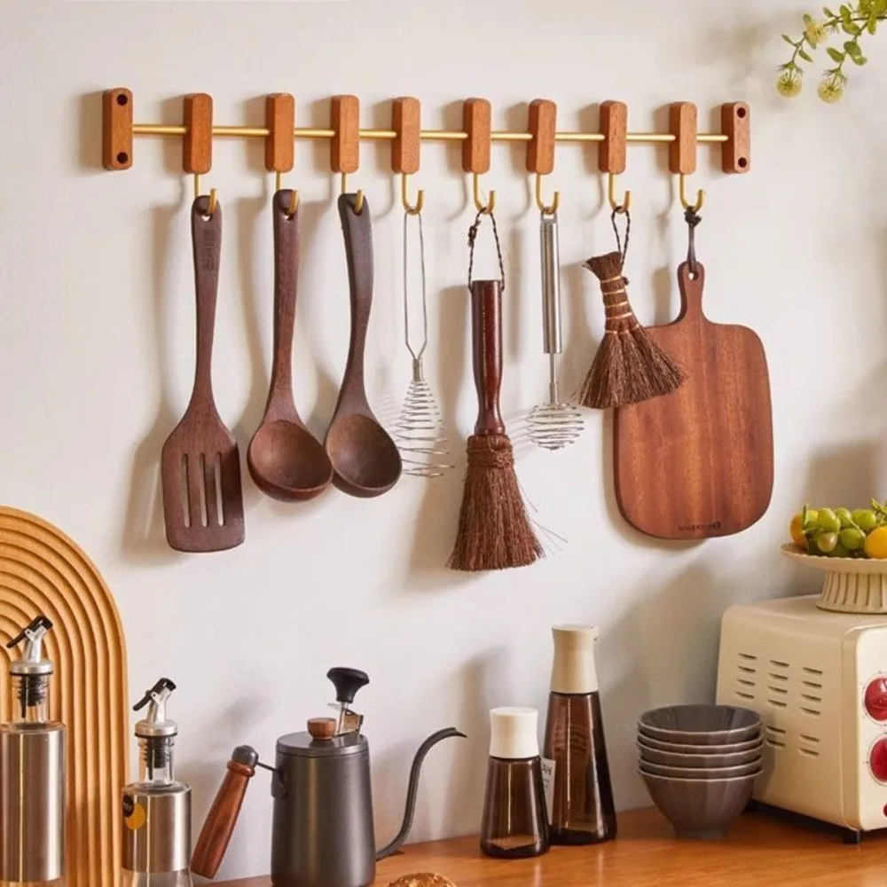 Solid Wood Clothes Hook Creative Coat Storage Rack Nordic Clothes and Hats Wall Hanging Hooks Home Storage Organization