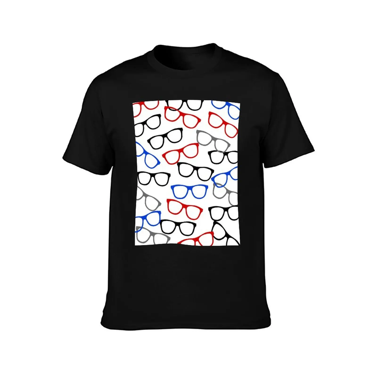Nerd Glasses Pattern for Bookworms and Geeks T-Shirt Plus Size Basic Short Sleeve Top view 2