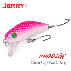 Jerry Prodigy Spinning Slow Sinking Wobblers Crankbait Trucha Perca Señuelos 35mm 3.1g Equipo de aparejos de pesca en roca de agua dulce