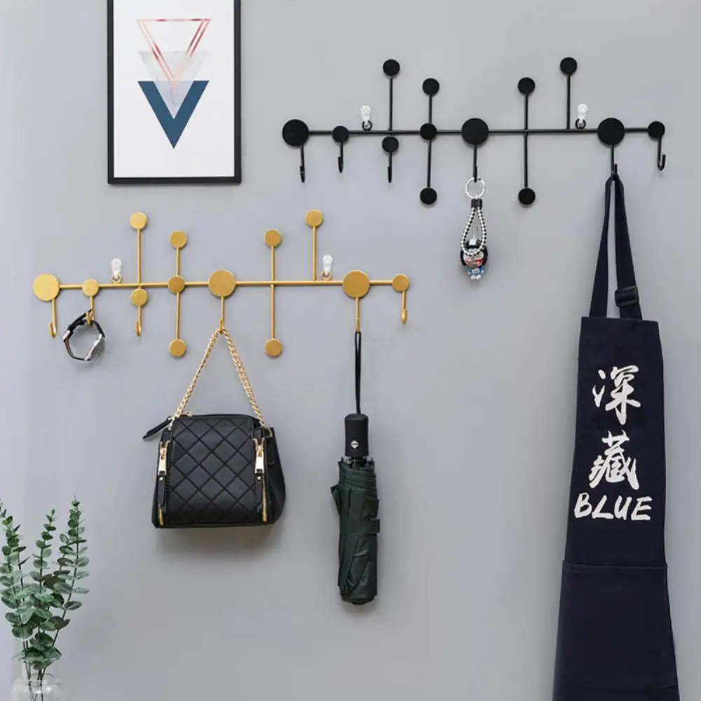 Milti-purpose Wall Ornaments Metal Wall Hanging Coat Rack Clothes Hanger Hooks Coat Hanger Punch-free Hat Racks Wall Hanging