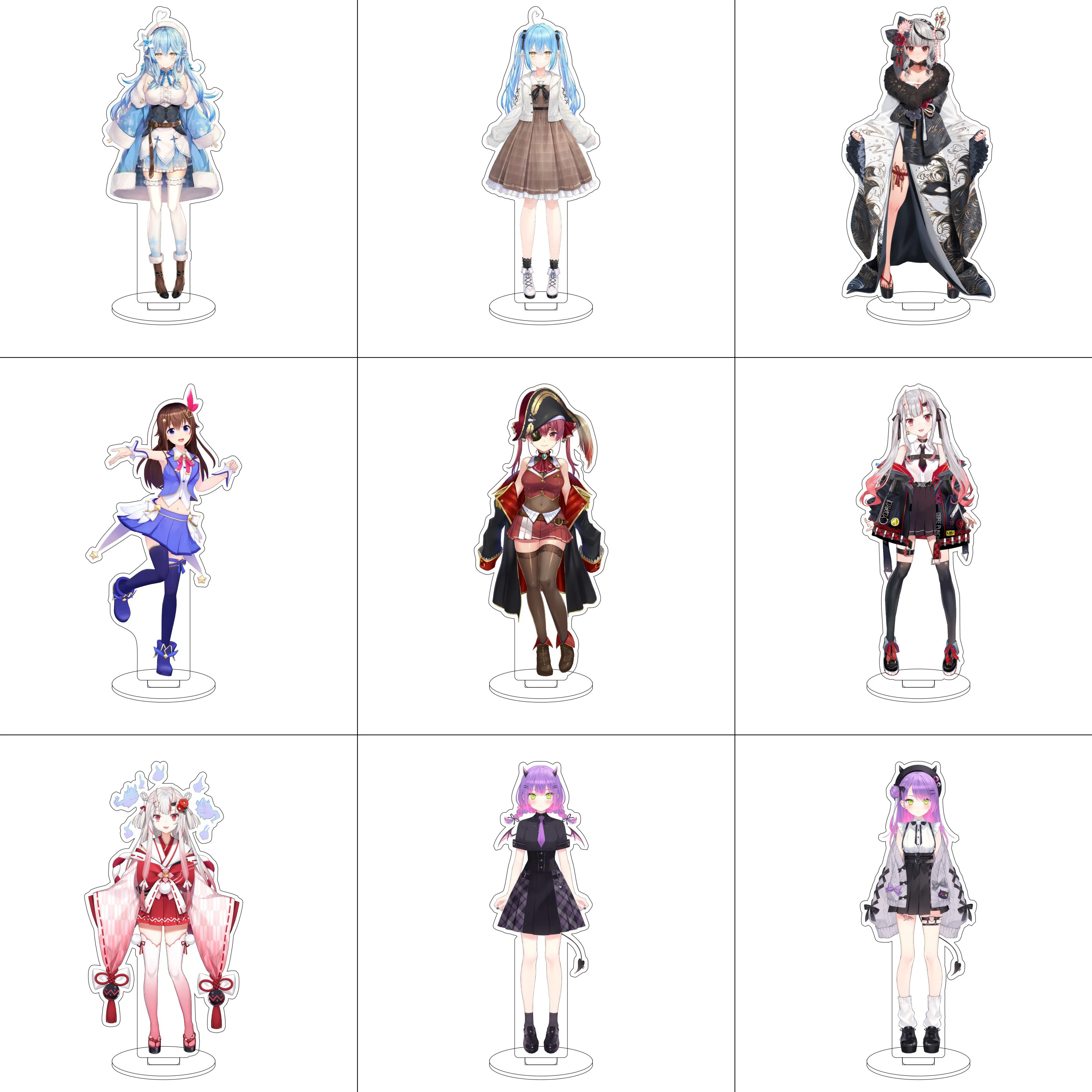 Soporte acrílico de 16CM de Anime Hololive YouTuber, adornos Shirakami Fubuki Usada Pekora Minato Aqua, soporte para figuras, regalos de Halloween