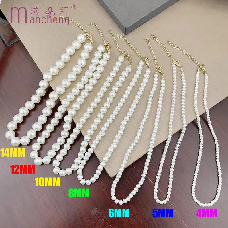 palestine multilayer pearl necklace tiki  2 rupee item White Pearl Necklace Women Baby Collar Para Mujer Jewelry Dropshipping