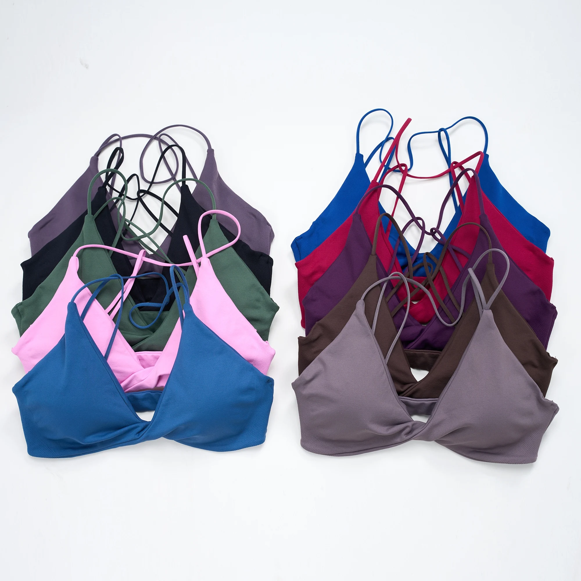 Fitness sports bra; women's thin strap; yoga bra; top; sports bra fitness; seamless yoga bra; criss-cross back design