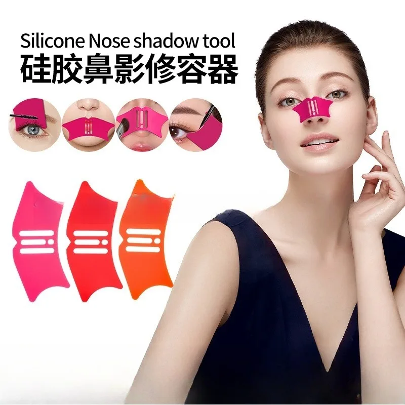 Siliconen neusschaduw contour- en make-up assistenttool Wasbaar en herbruikbaar Zacht en niet-vervormbaar Compact en draagbaar