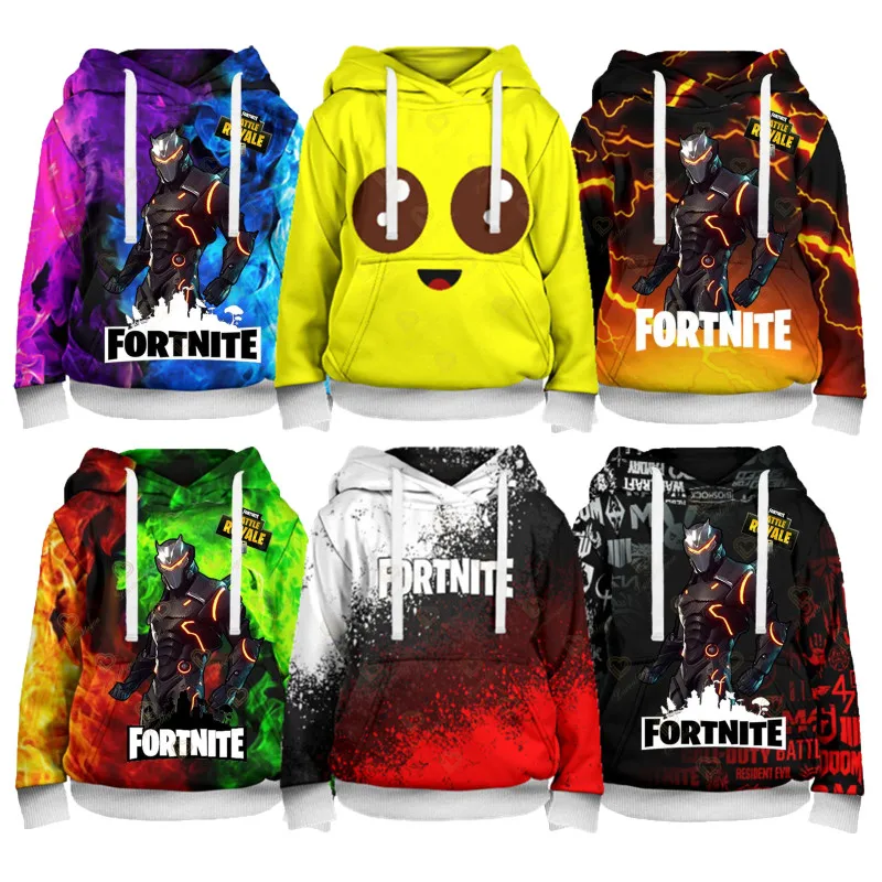 Fortnite البلوز الاطفال Victory Royale ثلاثية الأبعاد أغطية رأس مطبوعة الرجال النساء الأطفال لعبة مقنعين الشارع الشهير البلوز لهدايا عيد الميلاد