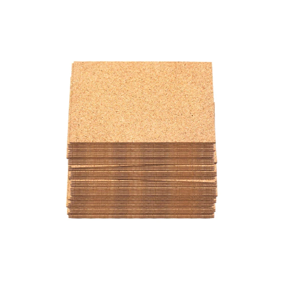 1000pcs Square 90mm*90mm Thickness 2mm Pad Reusable Drink DIY Table Decor Insulation Crafts Squares Self Adhesive Cork Coaster