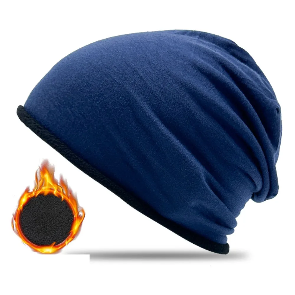 Winter Polar Fleece Beanie Hat Warm Slouchy Running Cycling Cap Lightweight Soft Earmuffs Bicycle Hat for Men Women