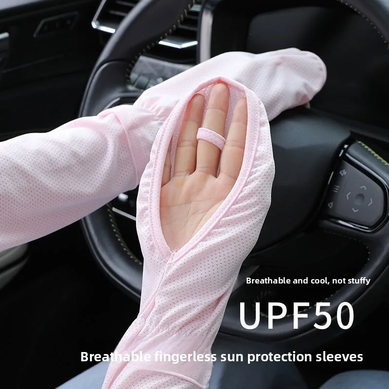 Summer Ice Silk Loose Driving Women's Sun Protection Arm Sve Covers UV Protection Hand Gloves for Car Driving