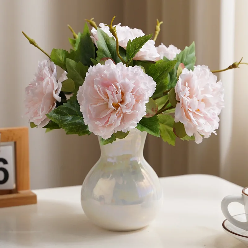 

10Pc Short Branch Peonies Artificial Silk Flower for Home Decoration Fake Peony Flowers Party Wedding Bouquet Flower Arrangement