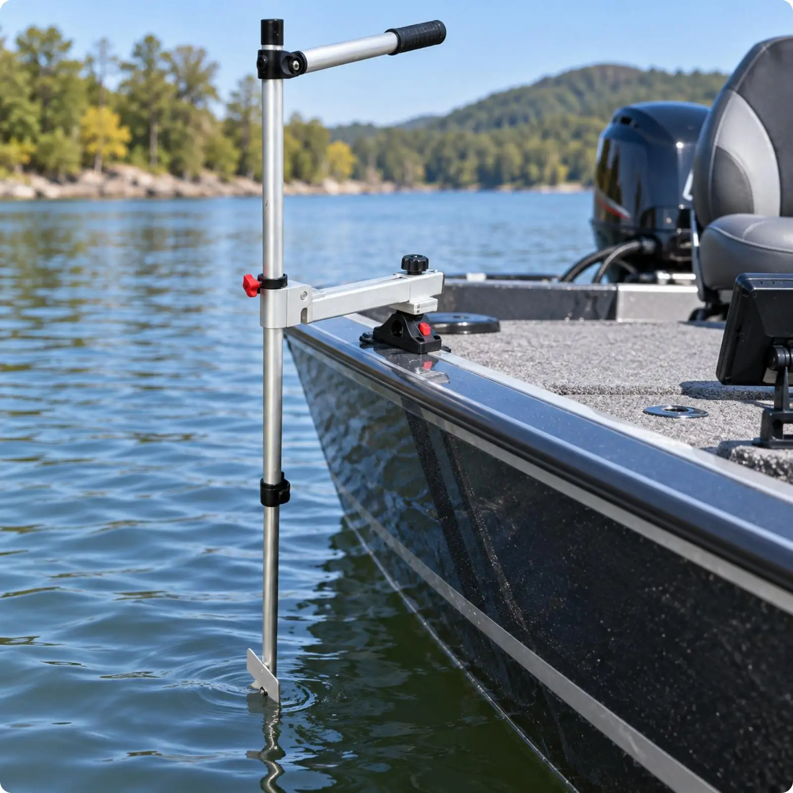 Boat Underwater Scanner Bracket Foldable Boat Transducer Mounting Bracket with Clamp Adjustable Transducer Mount with Handle
