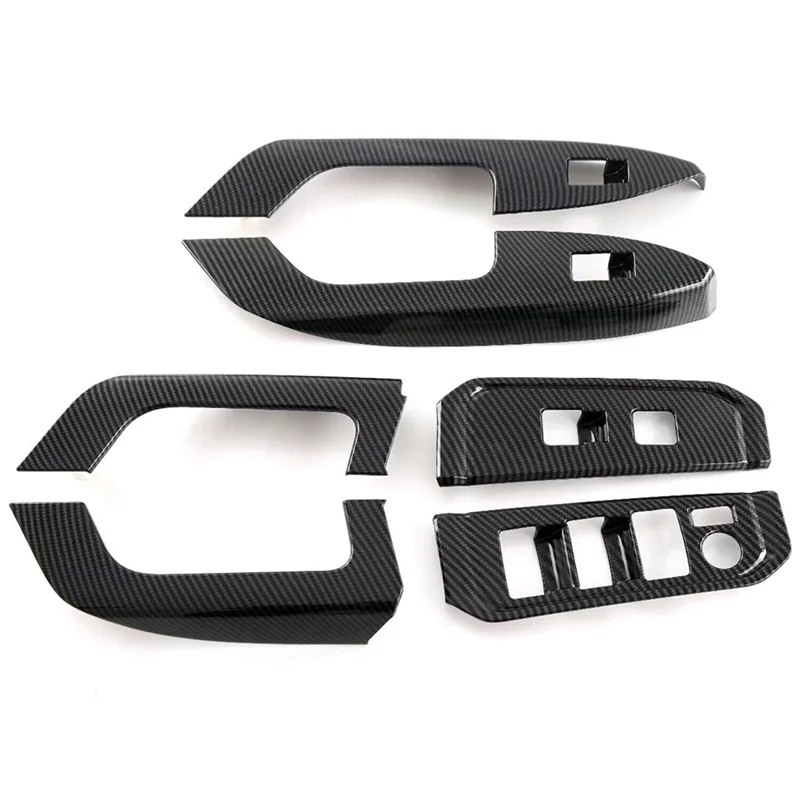 

Для Toyota Land Cruiser LC300 2022 2023, подлокотник двери, оконный подъемник, декоративная накладка-АБС-пластик из углеродного волокна