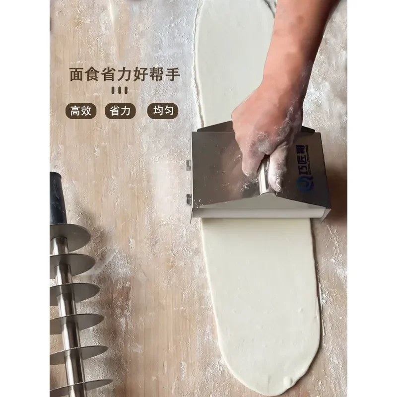 Double Wheel Rolling Pin Non-stick Bearing Roller Dough Presser for Steamed Buns Flower Roll Antibacterial Mildew-proof