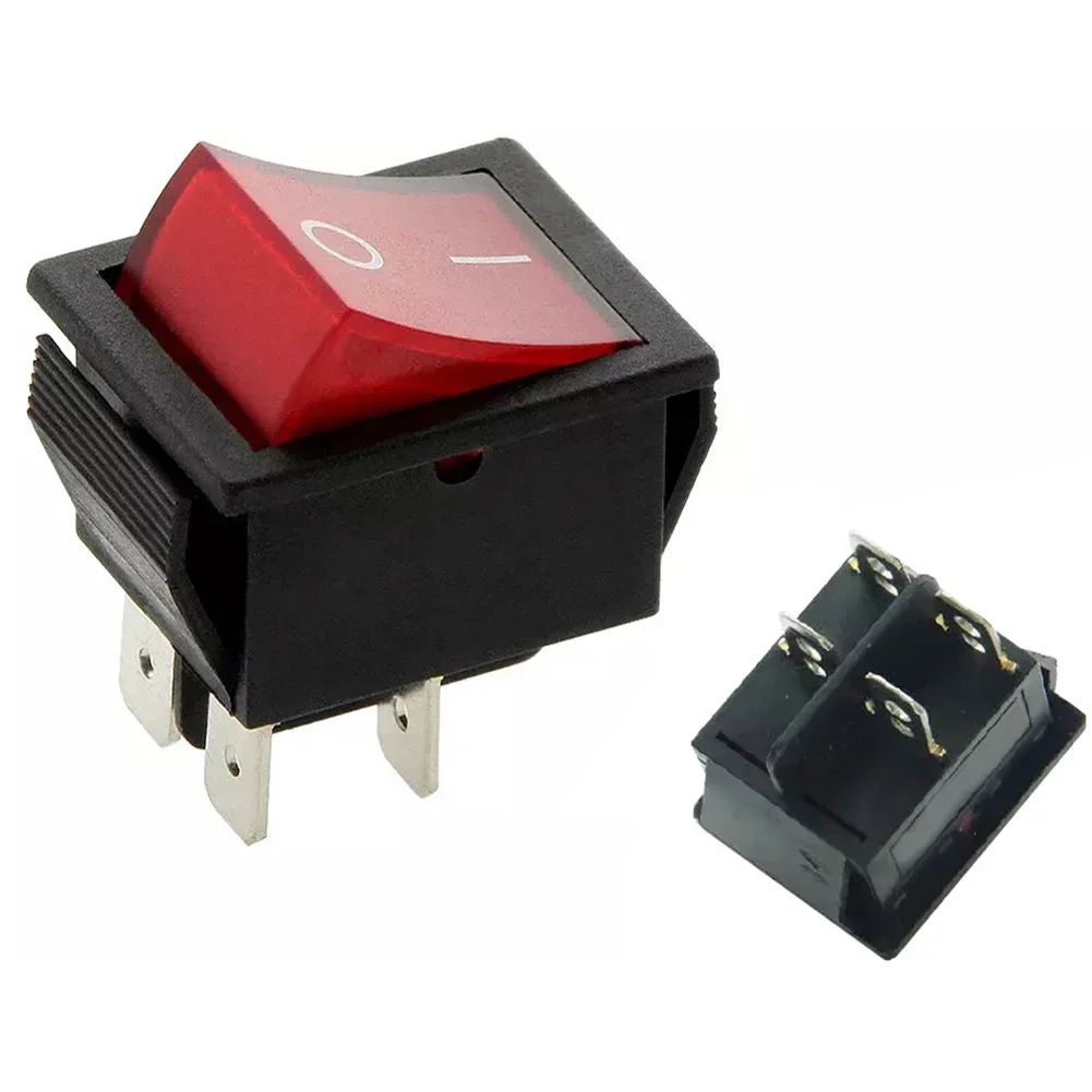 KCD4 Boat Shaped Switch High-Power Power Button 4-Pin Red Light 31 * 25MM 16A Boat-shaped Rocker Power Button