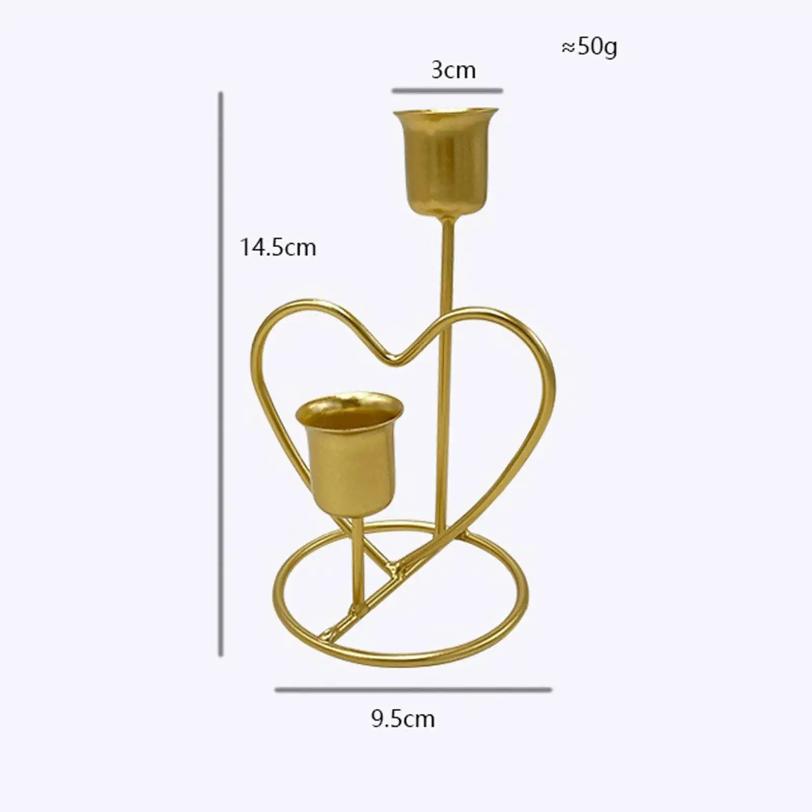 Heart Candle Candlestick Decorative Vintage Style Crafts Portable Romantic Pillar Candles Photo Props for Dinner Table Wedding