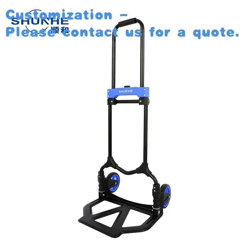 custom.High Quality 2 Wheel Used Iron Folding Hand Truck Foldable Trolley Luggage Cart