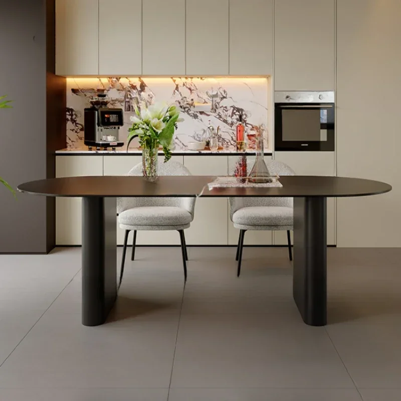 Regale Luxury Dining Table Black Chairs Long Modern Center Chairs Tables Set Restaurant High Postmodern Muebles Hotel Furniture