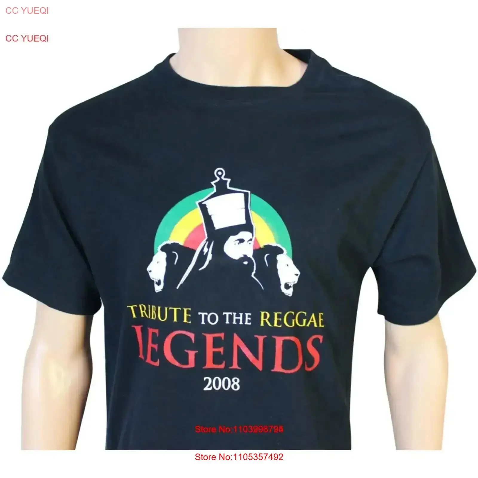 TRIBUTE TO REGGAE LEGENDS 2008 Concert T SHIRT Md Barrington Levy Don Carlos Etc vintage Washed homme Stretched streetwear