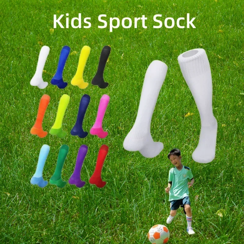 School Kids Boys Girls Sport Sock Solid Color White Black Series Football Sock for Children Cotton Knee High Long Stockings