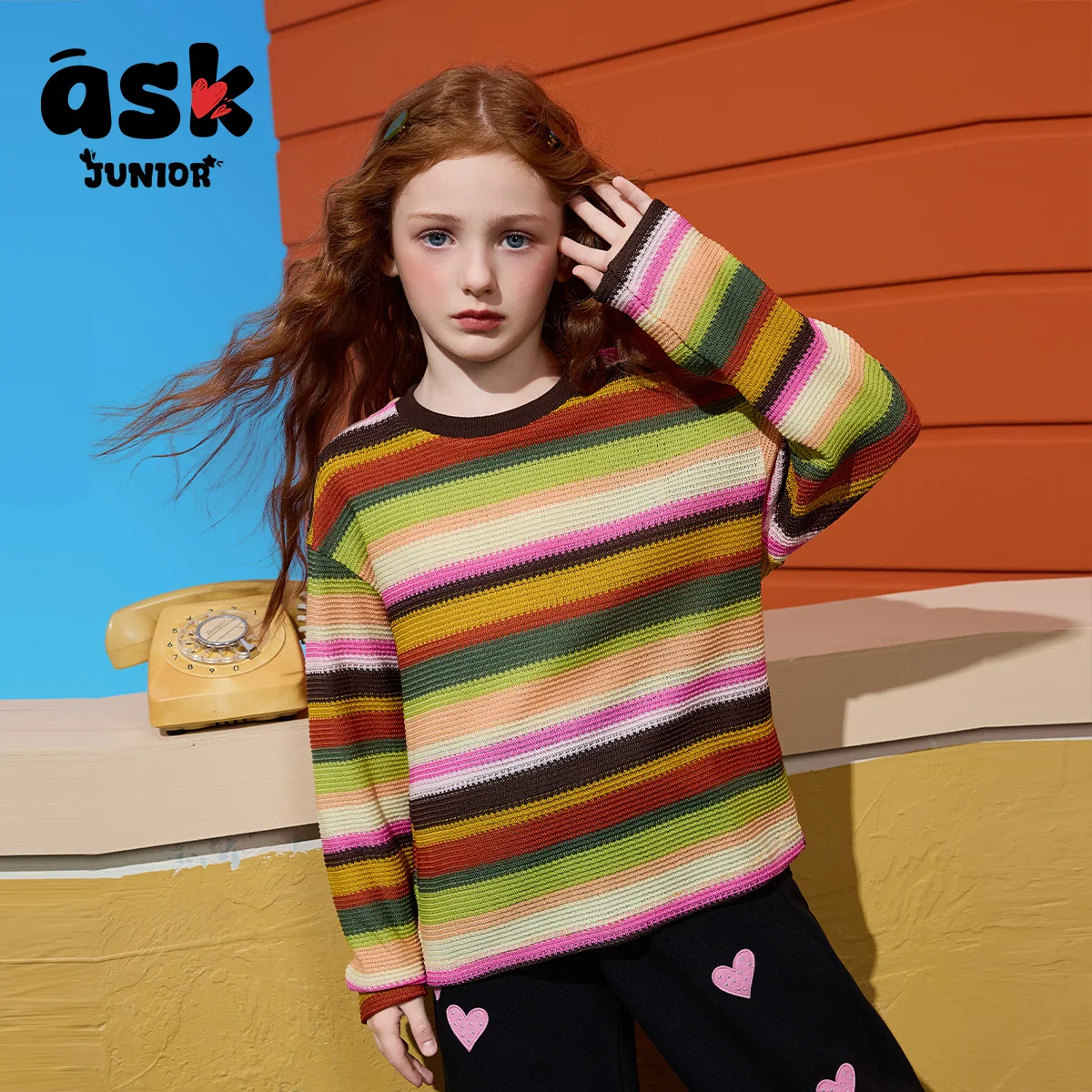 تي شيرت مجوف بأكمام طويلة وأكمام طويلة ورقبة دائرية للفتيات الصغيرات بألوان متباينة #2