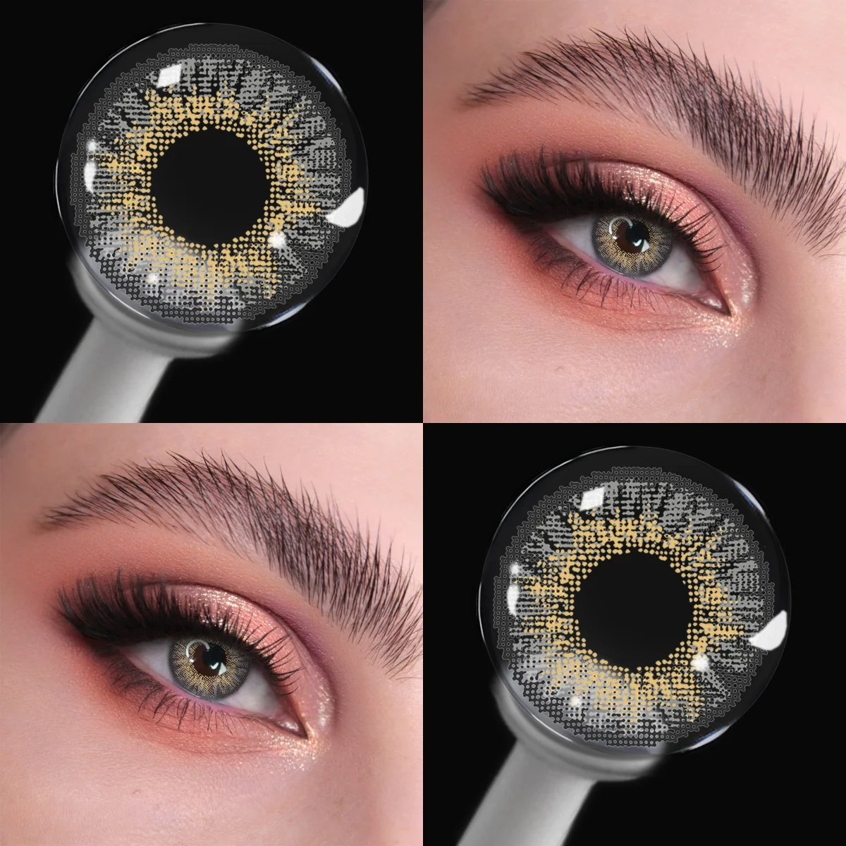 VISUASHOW 3-Ton Natürlicher Look Farbige Kontaktlinsen 2 Stück 6 Monate Einweg-Farbkontaktlinsen für Mode-Make-up – Detail 4