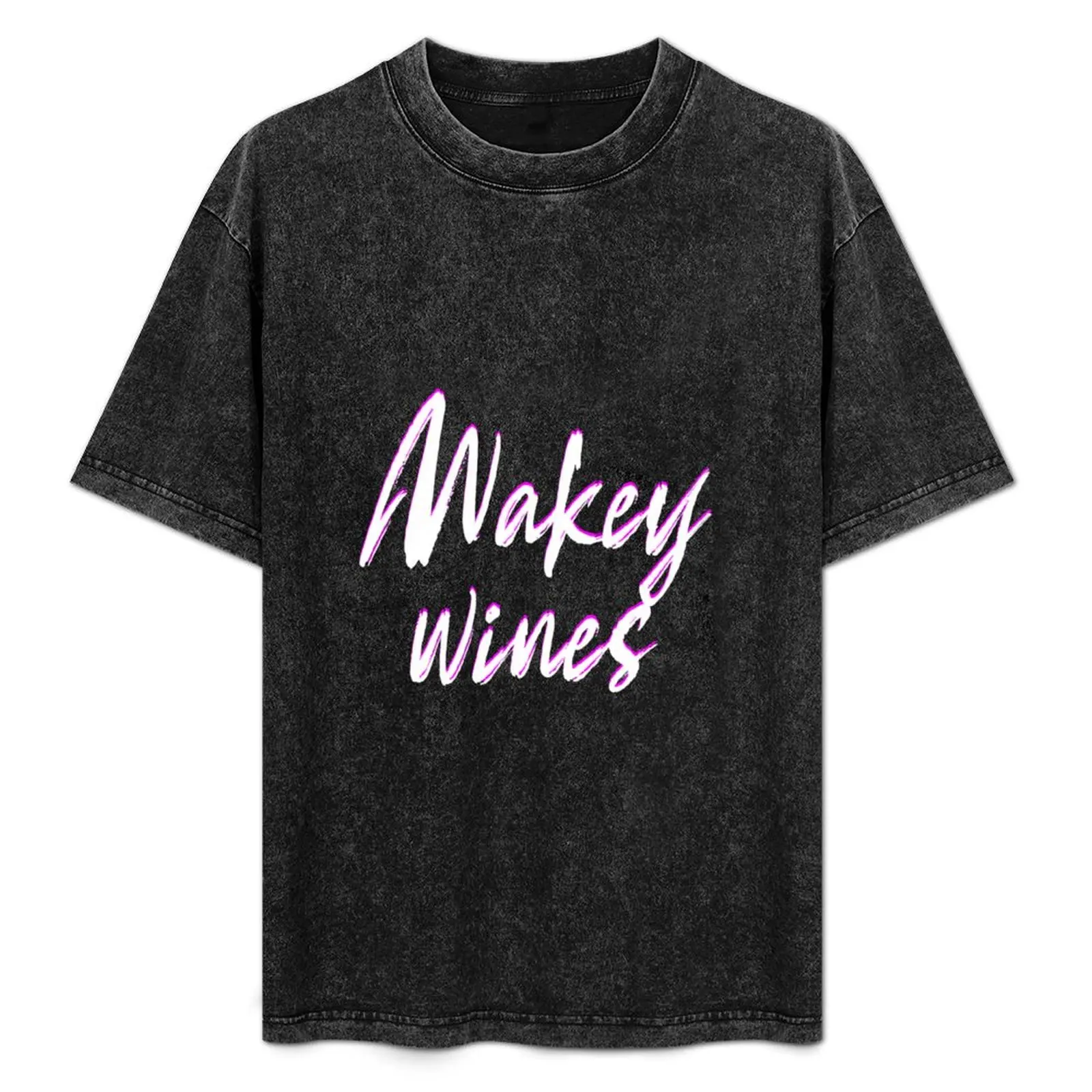 Wakey wines- 3D text effect T-Shirt Work Wear Lightweight Tee