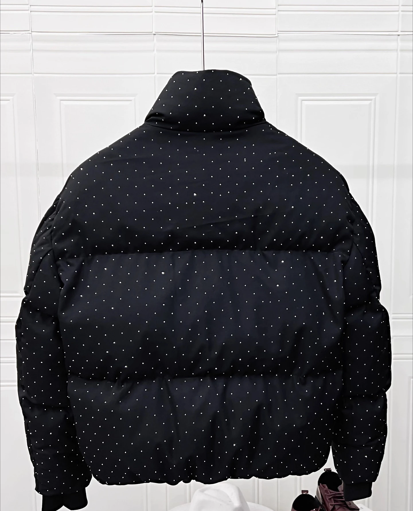 معاطف رجالية عصرية جديدة لشتاء 2025 مع ياقة واقفة وسماء مرصعة بالنجوم حجر الراين سترات رجالية سميكة ودافئة فضفاضة مريحة سترات #3