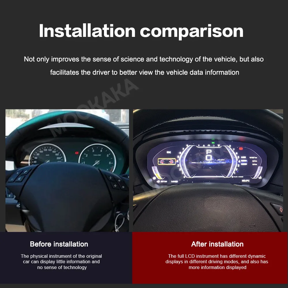 12.3 inches Screen LCD Gauges Instrument Dashboard Digital Cluster For BMW 5 6 Series 5GT F07 F10 F11 2009-2017 Virtual Cockpit