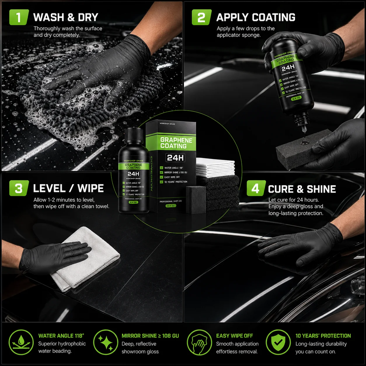 Graphene Nano Ceramic Coating Spray Car Hydrophobic Auto Body Shine Armor Wax Crystal Plating Quick Nano-Coating Paint Cleaner